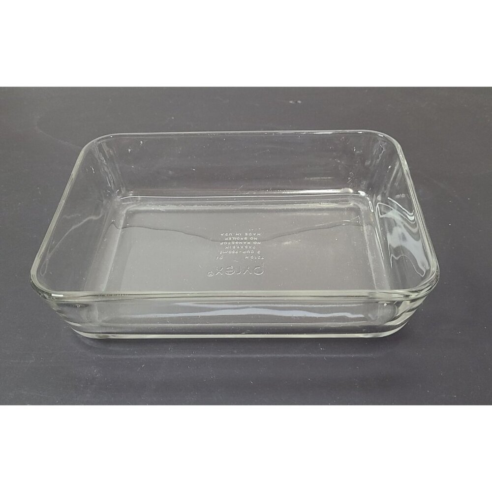 Pyrex #7210 Clear 3 Cup Casserole Baking Dish Small Rectangle 7 x 5 x 1.5 in